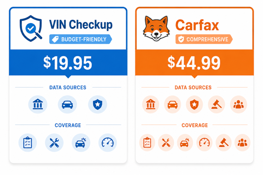 VIN Checkup vs Carfax comparison