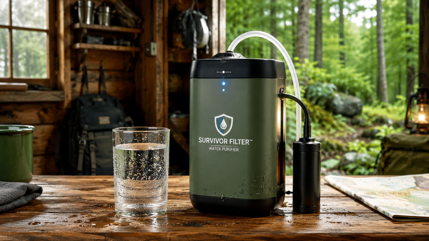 SmartWaterBox Review 2026 – Compact atmospheric water generation device on wooden table