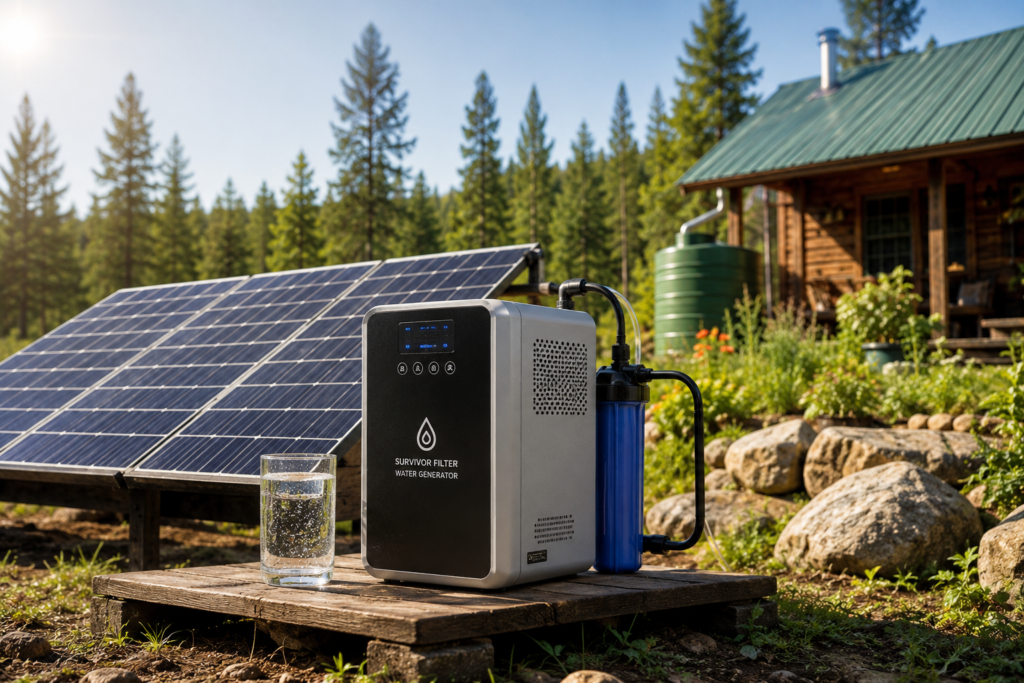 SmartWaterBox solar powered off grid homestead – clean water system running on renewable energy