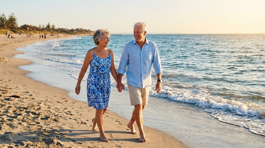 Joint Genesis Review 2026 final verdict – happy couple walking freely on beach showing improved joint mobility and active pain-free lifestyle