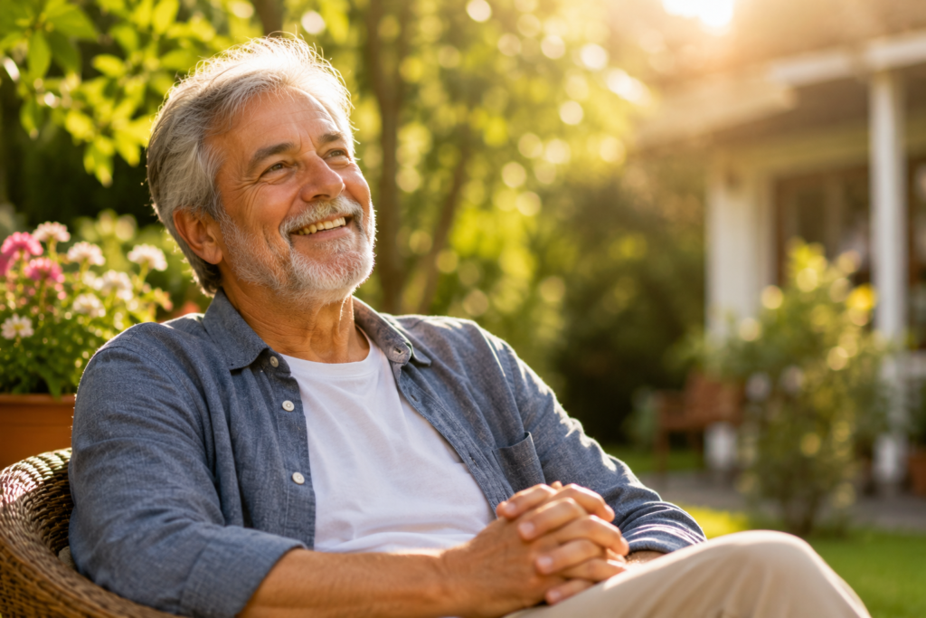 Quietum Plus Review 2026 final verdict – happy older adult enjoying peaceful quiet moment outdoors after tinnitus relief