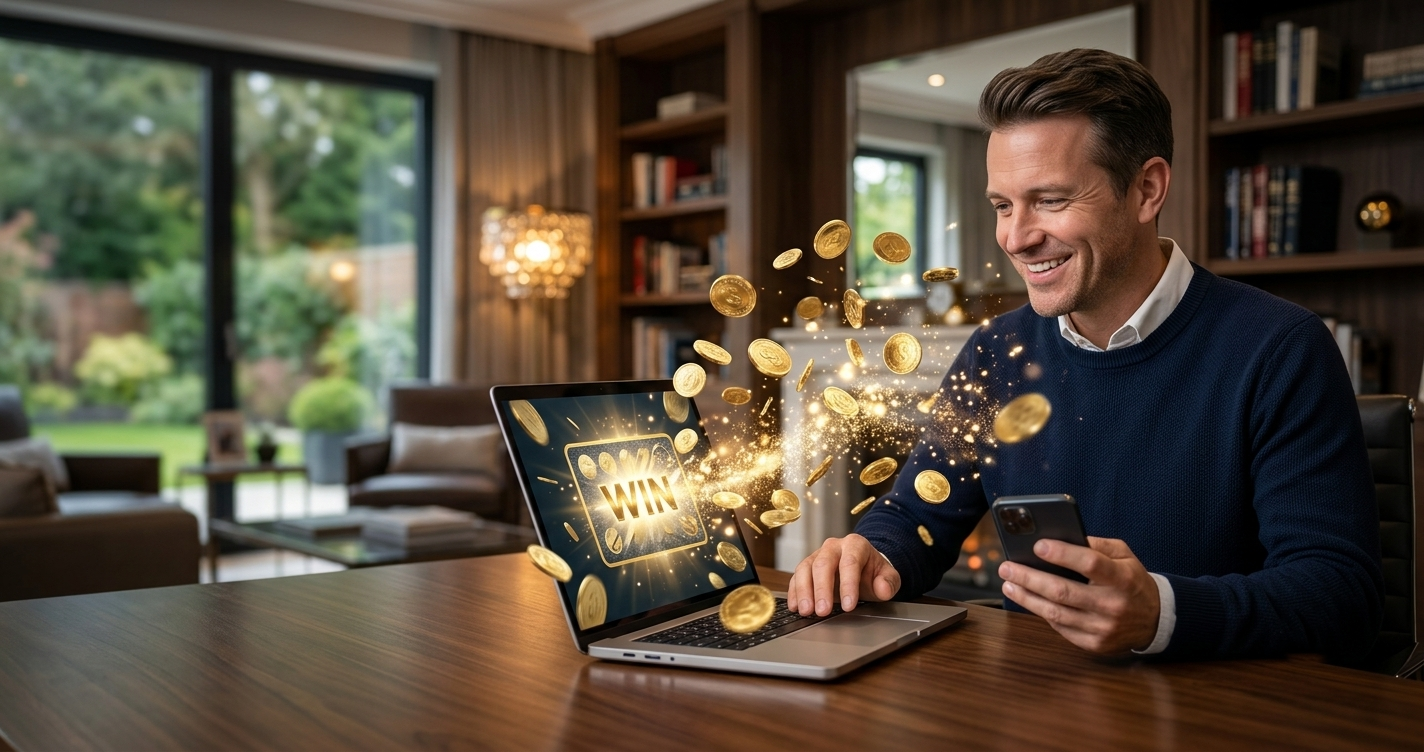 Scratch Of Fortune digital scratch card platform review 2026 displayed on a laptop.